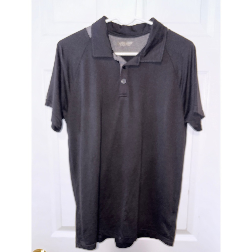 COOLKEEP Mens Black Short Sleeve Collared Polo Shirt Size S Performance Golf